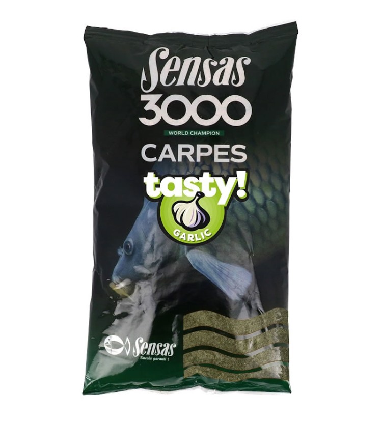 Sensas Krmení Carp Tasty 3000 1 kg - Garlic