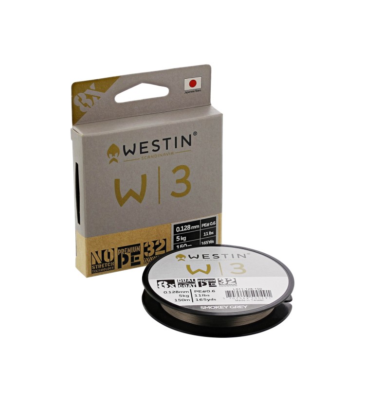 Pletená šňůra Westin W3 8 BRAID SMOKEY GREY, 150 m