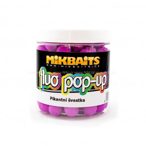 Mikbaits Plovoucí Boilie Fluo 250 ml 14 mm Pikantní švestka